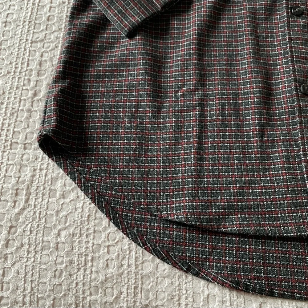 Abercrombie & Fitch Flannel Shirt Oversized Soft A&F Gray Black Red Small